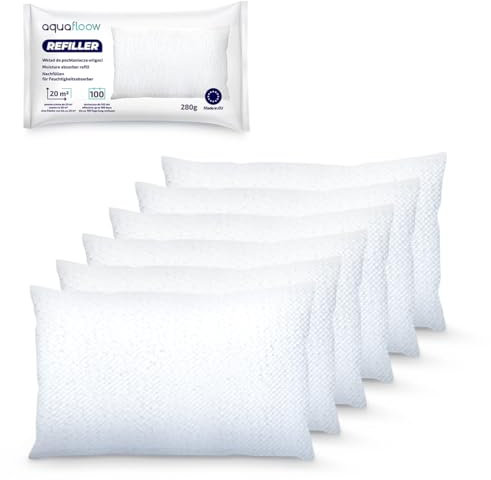 Aquafloow 6x Bolsa Recambio Absorbe Humedad 280 g, para Habitaciones de hasta 20m³ | Previene la Condensación y Los Malos Olores, Absorbe Humedad
