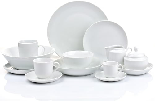 Retsch Arzberg Vajilla Combinada de 60 Piezas Redonda Coup-From Blanco para 6 Personas