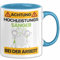 Sänger Tasse Geschenk Lustiger Spruch Geschenkidee für Sänger Achtung Hochleistungs Sänger Bei Der Arbeit (Blau)