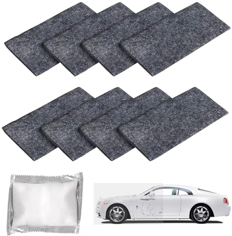 WUSANNA 8 StüCk Nano Sparkle Tuch Auto Kratzer Original Nano Sparkle Tuch Nanosparkle Tuch Original Geeignet für die Reparatur Kleinerer Lackkratzer Autoreinigung und Flecken (1 Packung Schleifmittel)