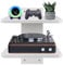 BiJun Floating TV Shelves for Wall, Floating TV Unit Under Projector Speaker Shelf Wall Mount Entertainment Media Stand Router DVD Holder, for PS4/Cable Box/DVD Players/Game Console (White 2Shelf)