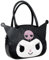 Roffatide Anime Kuromi Cartoon Mini Messenger Bag Crossbody Bag Kawaii Lolita JK Mädchen Umhängetasche Kunstleder Casual Satchel Schwarz