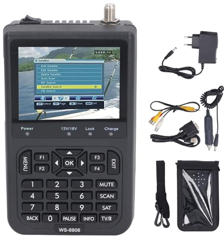 3,5-Zoll-TFT-LCD-Satellitenfinder SignMeter 950–2150 MHz HDTV-Bildschirm, Full DVB-S, DiSEqC 1.0/12, mit 4 Stunden Betriebszeit (EU-Stecker)