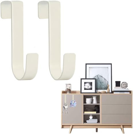 Eophmi Wreath Hanger for Front Door Hooks Over The Door Hanger 2 Pcs White Over Door Hanger Over Door Hook Overdoor Hook Hanger for Clothes Hanging and Front Door Wreath (5kg Load Capacity)