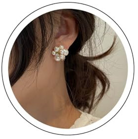Cybche Vintage Perlen Ohrstecker Perlen Ohrringe Cluster Perle Kristall Ohrringe Perle Braut Hochzeit Ohrringe Gold Cz Perle Ohrringe Schmuck Für Frauen