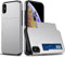 Beajew Coque Portefeuille pour iPhone XS Max avec Porte-Cartes, Étui de Protection Téléphone Double Couche Antichoc, Fente Cachée Coulissante, Antichoc TPU+PC Housse Portefeuille - Argent