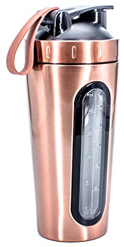 700ML Portable Protein Shaker Flasche Shaker Proteinshake Mit Blender Ball Protein Mixgerät Für Proteinpulver Milch Zucker Kaffee Andere Pulver Für Büro, Fitnessstudio, Reisen(Gold)