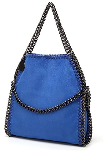 ZONLITYU Schultertaschen Damen Damen Retro Messenger Bag Kette Schultergurt Umhängetasche Hohe Qualität Designer Handtasche Damen Flip Messenger Bag(Blue)