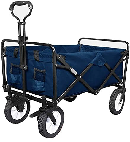 OTUEGFGFD Zusammenklappbarer Outdoor-Mehrzweckwagen, robuster Einkaufswagen, kreativer Outdoor-Wagen, Gartenwagen mit Sicherheitsgurt