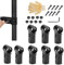 Ungtyb Terminal Rail T Clamps, Terminal Rail Clamps | 8X Panel Tube T Clamps with Hex Key and Gloves,1 Inch Stainless Steel Clamps for Fencing,