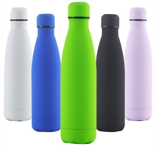 Stainless Steel Double Wall Vacuum Insulated Water Bottle. for Hot & Cold Drinks Thermal Metal Sports Bottles 500ml, Leakproof Vacuum Flask BPA Free Bottle for Sports, Gym, Yoga, Cycling Green