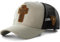 Sacudido's Trucker Cap Cross The Lord's Prayer | Beige - Snapback Mützen, verstellbar, Unisex, Glaube, Beige, Einheitsgr��e