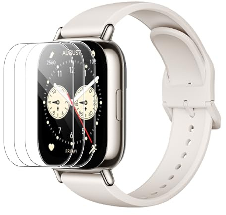 Rojeuinn 3 Piezas Protector de Pantalla para Xiaomi Redmi Watch 5 Lite, Cristal Templado Resistente a rayones 9H HD