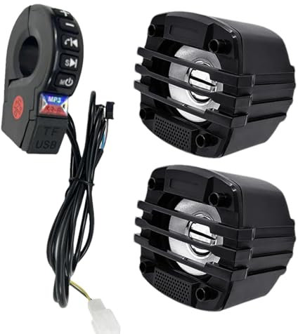 Enceinte de guidon portable pour guidon - Son Hifi - Stéréo de moto - Système d'ampli audio résistant aux intempéries - Pour homme et femme