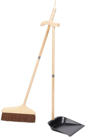 MAGICLULU Practical Broom and Dustpan Set Long Handled Scrubbing Brush Home Cleaning Accessories