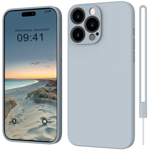 ORDA for iPhone 13 Pro Case Silicone Ultra Slim Soft Gel Rubber Cover for iPhone 13 Pro Phone Case Thin Anti-Scratch Microfiber Lining Compatible for 6.1 inch Gray Blue