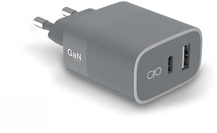 Double Chargeur maison 45W (30+12W) Power Delivery GaN Gris - Garanti à vie Force Power