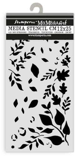 Stamperia - Thick Stencils for Scrapbooks, Albums, Cards, Bullet Journalling, and More, Flexible Material, Easy to Clean, Perfect for Hobbies, Crafts and Gifting (Dewdrops, Big Leaves)