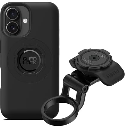 Quad Lock Stem Cap Mount (Adjustable) Bike Kit with iPhone 16 MAG Case