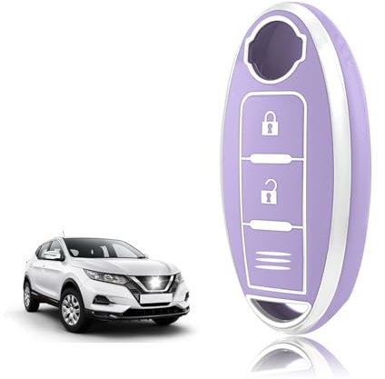 TOOMUME Coque Clé TPU, Etui Clé Étui Clé Adapté pour Nissan Qashqai J11 J12 Juke F15 X Trail T32 Micra K13 K14 Infiniti Q50 QX60 EX35 FX45, Couvre Clef Cache Cle Voiture Telécommande - Trois Lignes