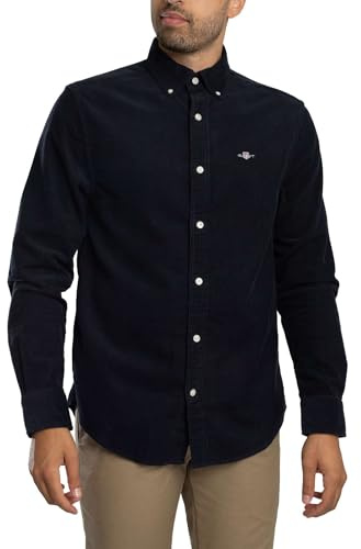 GANT Herren Reg Corduroy Shirt Hemd, Evening Blue, XL EU