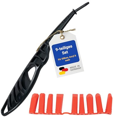 Karl Dahm® Lot de spatules à joints avec poignée avec 9 embouts de lissage I Doigt de joint, parfait pour les travaux de précision