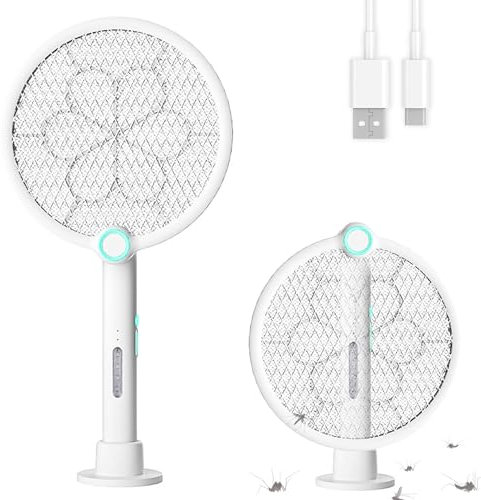 NXPUXP Matamoscas eléctrico 2 en 1,USB Rechargeable Mata Mosquitos Electrico,Electrico Mata Mosquitos
