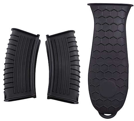 Mobestech 3pcs Pot Handle Covers Scalding Gripper Silicone Trivet Hot Pot Holders