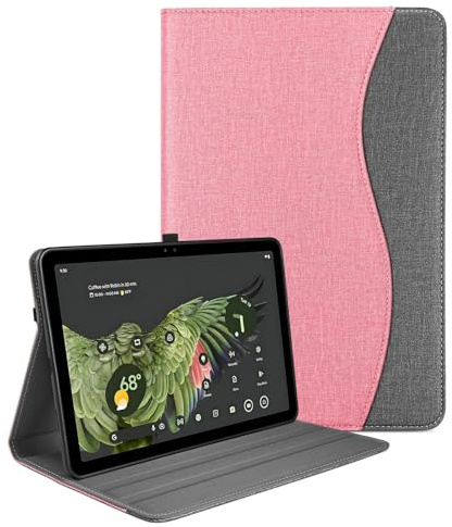 TXWLLIU Case for Google Pixel Tablet 2023 11 Inch, Multi-Angle View Folio Case, Document Slots and Stand Function, Compatible with Charging Speaker Dock, Pink