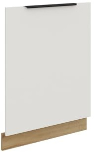 Kuechen-preisbombe Frontblende für vollintegrierten Geschirrspüler 60 cm ARIA Weiss Ultra matt + Eiche Artisan matt, hochwertige Fronten mit Anti Fingerprint Beschichtung Küchenzeile Küchenblock