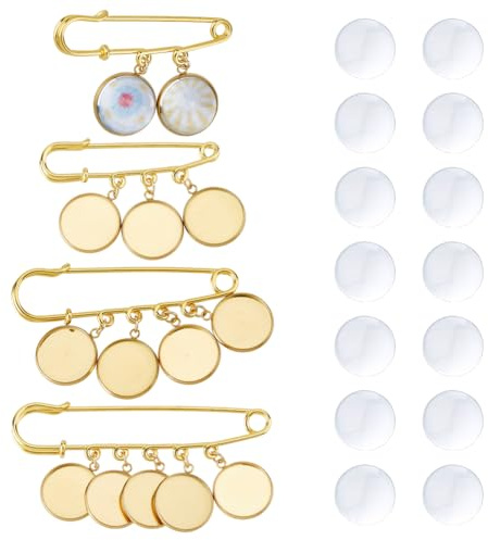 SUPERFINDINGS 4 Stück Hochzeitsstrauß Fotoanhänger Edelstahl Hochzeitsstrauß DIY Foto Anhänger Für 2-5 Bilder Glas Cabochons Bilderrahmen Charm Brautstrauß Brosche Für Hochzeitsparty Braut Bräutigam