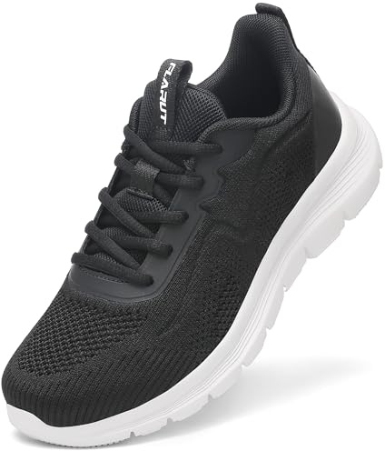 FLARUT Damen Laufschuhe Atmungsaktiv Leichte Turnschuhe Sportschuhe Bequeme Running Sneaker Mesh-Obermaterial rutschfeste Dämpfung für Walking Fitness Jogging Laufen Gym Outdoor（Schwarz，40）