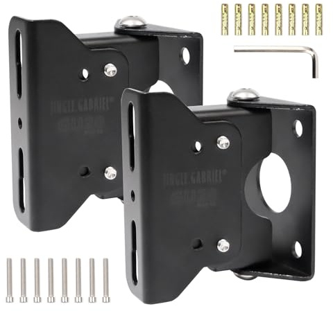 Rebanky 2 Pièces Supports Enceinte Muraux Orientables, Charge 20 kg | Wall Mount Speaker Universelles Noires avec Vis; Vérifier le Poids, les Points de Montage de L'enceinte et le Type de Mur