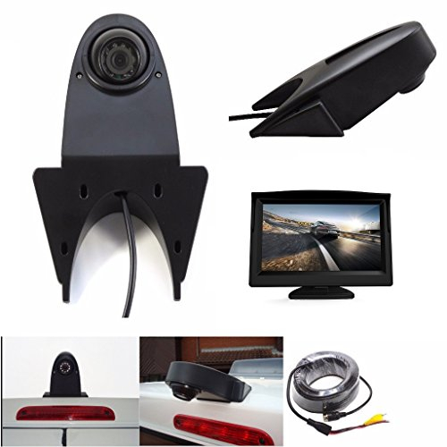 HD 720p Dritte Dach Top Mount Bremsleuchte Kamera Rückfahrkamera kompatibel für MB Sprinter W906 Crafter Ducato Transit und viele Typen mehr Transporterkamera Komplettset mit 4.3 Zoll Monitor