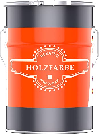 BEKATEQ Wetterschutzfarbe Anthrazitgrau 5l, Holzlack, Holzfarbe, Holzschutzfarbe Holzschutz vor Nässe, Verwitterung & UV-Strahlen - Holz Decklack lösemittelfrei, schnelltrocknend, hochdeckend LS-420