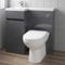Artis 900mm L Shape Bathroom Vanity Sink Unit Furniture Storage, Left Hand Gloss Grey Vanity Unit + Basin+ Ceramic D Shaped Toilet with Concealed Cistern
