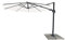 paramondo parapenda Plus Ampelschirm Ampelsonnenschirm, 360° Schwenkbar, Axiale Neigung, Kurbelbedienung, Stahl-Standkreuz und Gestell in Anthrazit, Rund, Weiß, Ø 3,5 m