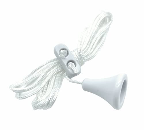 JAM2DAY 2 Light Pull Cords For Ceiling Light Switches, Bathroom, Toilet, White Adjustable