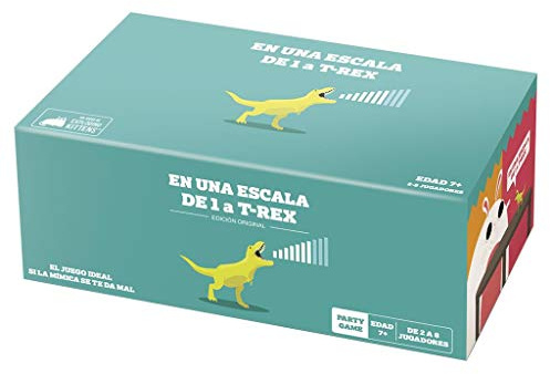 Exploding Kittens Skala von 1 bis T-Rex - Kartenspiel in Spanisch, Farbe (EKTRX01ES)