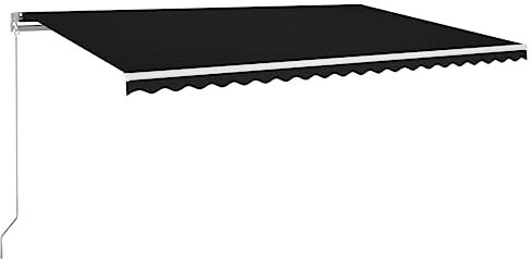 vidaXL Gelenkarmmarkise Einziehbar mit LED Markise Sonnenmarkise Balkonmarkise Sonnenschutz Sichtschutz Fenster Terrasse Garten 500x350cm Anthrazit