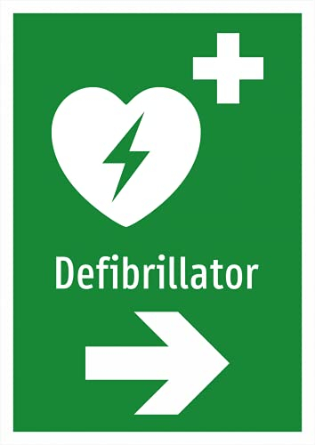 Schild: Hinweisschild Defibrillator - A3, 420x297mm, einseitiger Druck | Aluverbundschild | nachleuchtend