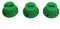 Guyker Top Hat Guitar Potentiometer Knobs 6mm Dia. Shaft Pots - Bell Cap Speed Tone and Volume Control Knob Replacement Parts for Electric Guitar or Precision Bass (Set of 3, Green)
