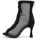 HROYL Stivali da Ballo Latino Americano Donna con Punta Aperta con Tacco Alto Stivaletti da Sala Nozze Festa Scarpe,QJW7179-Nero-Camoscio-7.5,EU 36.5
