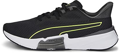PUMA Herren Pwrframe Tr Track Shoe, Puma Black Castlerock Lime Squeeze, 41 EU