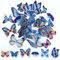 ExceLife Retro Butterfly Stickers Set, Self-Adhesive PET Transparent Waterproof Butterflies Stickers for Scrapbooking, Journal, Album, Phone Case, Laptop, Card Making, 40Pcs (Butterfly Blue)