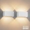 Klighten 2PCS 18W Wandleuchte mit Austauschbarer G9 LED Lampe Warmweiß 3000K, LED Wandleuchte Innen/Aussen Einstellbar Abstrahlwinkel Außenleuchte für Wohnzimmer Garten, IP54, Weiß