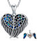 SOULMEET Herz geformt Engel Flügel Medaillon Halskette mit Abalone Muschel, die Bilder hält Foto Personalisierte Medaillon Halskette Sterling Silber