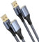 ANMIEL USB Extension Cable 2M+2M Type A Male to A Female Nylon Braided USB 2.0 Extension Cord Data Transfer Extender Cable with Gold-Plated Connector for Keyboard,Mouse,Printer,cell phone -Grey