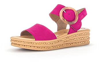 Gabor Damen Riemchensandalen, Frauen Sandalen,breite Sohle,hohe Sohle,Sommerschuhe,Freizeitschuhe,offene Schuhe,Strandschuhe,pink,40 EU / 6.5 UK