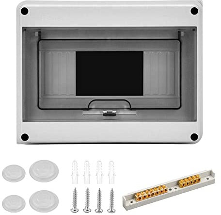 Boîte à fusibles en saillie - Répartiteur en saillie - Boîtier étanche IP65 pour pièces humides - Pour jardin, colonnes de chargement ou extérieur (8 modules)